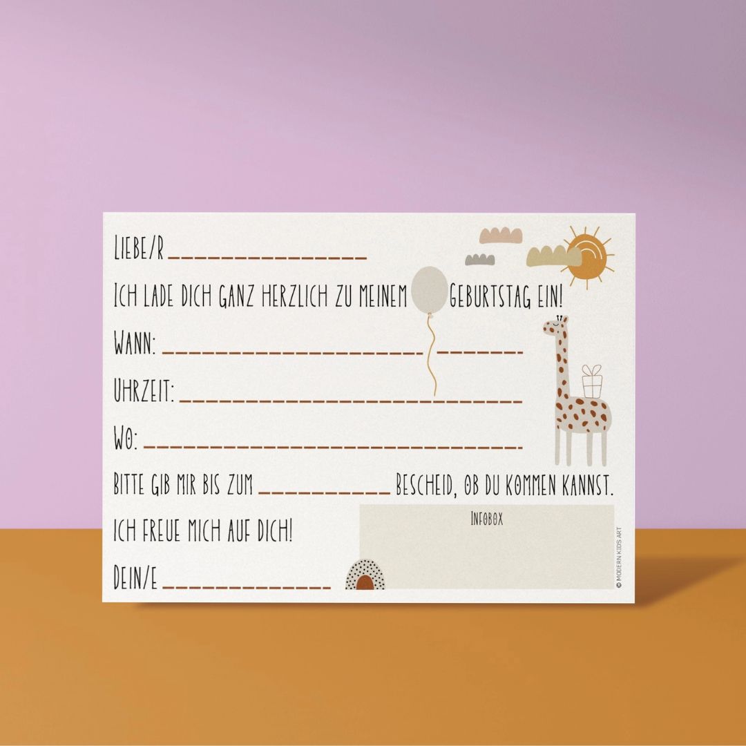 Einladungskarten zum Geburtstag 'Safari Party'