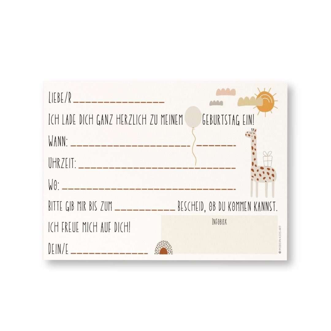 Einladungskarten zum Geburtstag 'Safari Party'