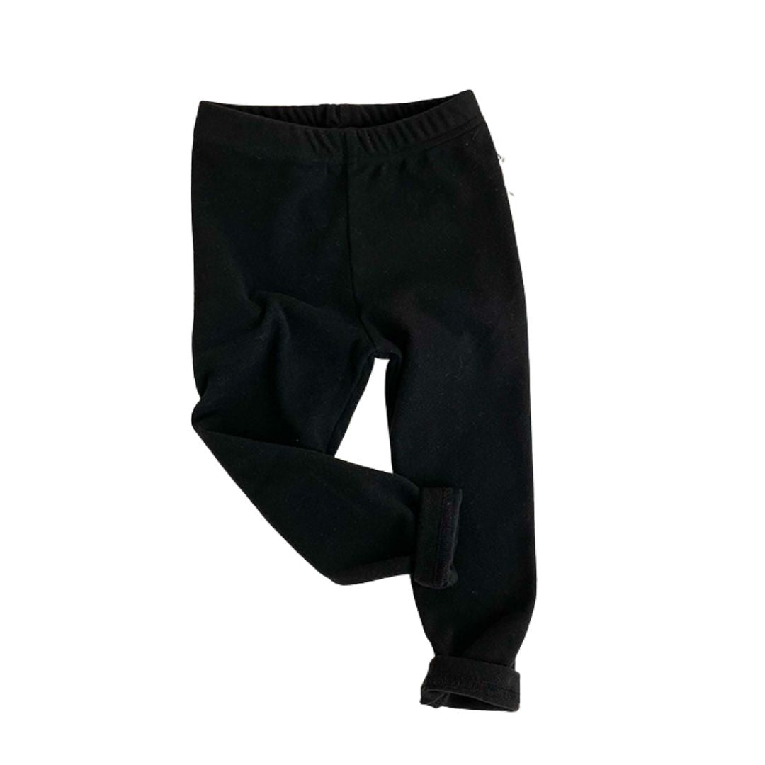 Elastische Leggings für Kinder Winterfleece schwarz