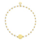Elastisches Damen Armband  'Smileys' gold/weiß