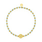 Elastisches Damen Armband  'Smileys' gold/türkis