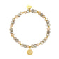 Elastisches Damen Armband mit Glasperlen 'Smiley' rose