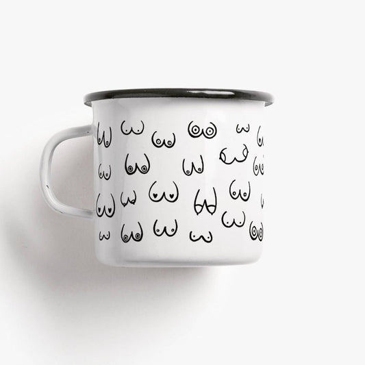 Tasse aus Emaille 'Busenfreunde'