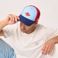 Erwachsenen Trucker-Cap aus Baumwolle blau/rot