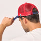 Erwachsenen Trucker-Cap aus Baumwolle blau/rot