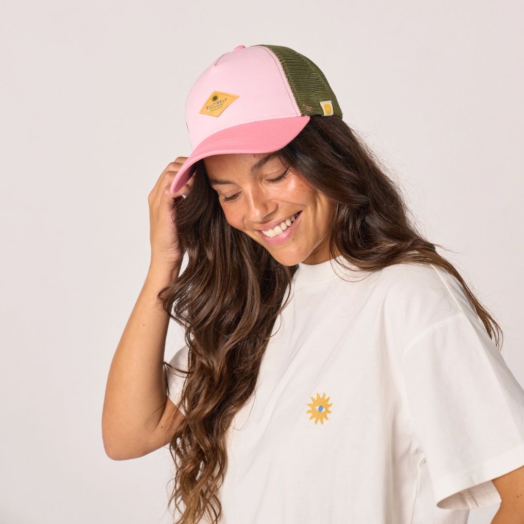 Erwachsenen Trucker-Cap aus Baumwolle rosa/grün