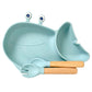 Essensset in Walform mit Besteck icy-blue