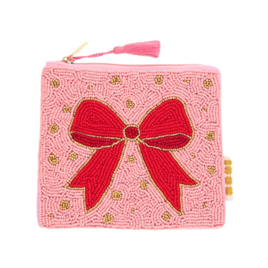 Etui 'Schleife' light pink/rot/gold