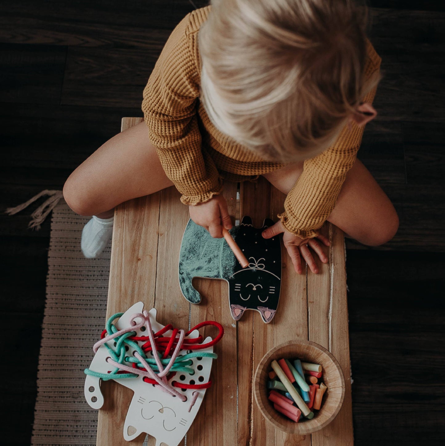 Kreidetafel in Tierform-Design mit Kreide 'Katze'