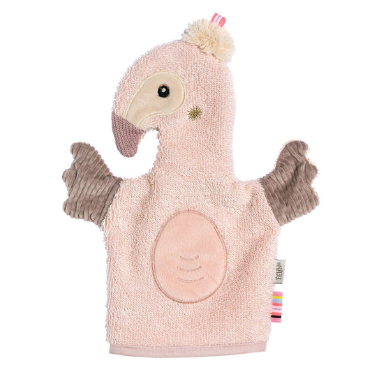 Waschhandschuh Flamingo - Waschlappen mit Tiermotiv