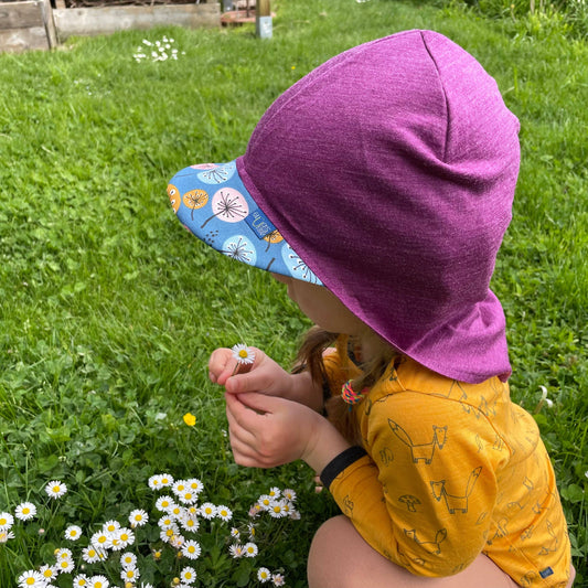 Sommerkappe Merinowolle & Seide lila