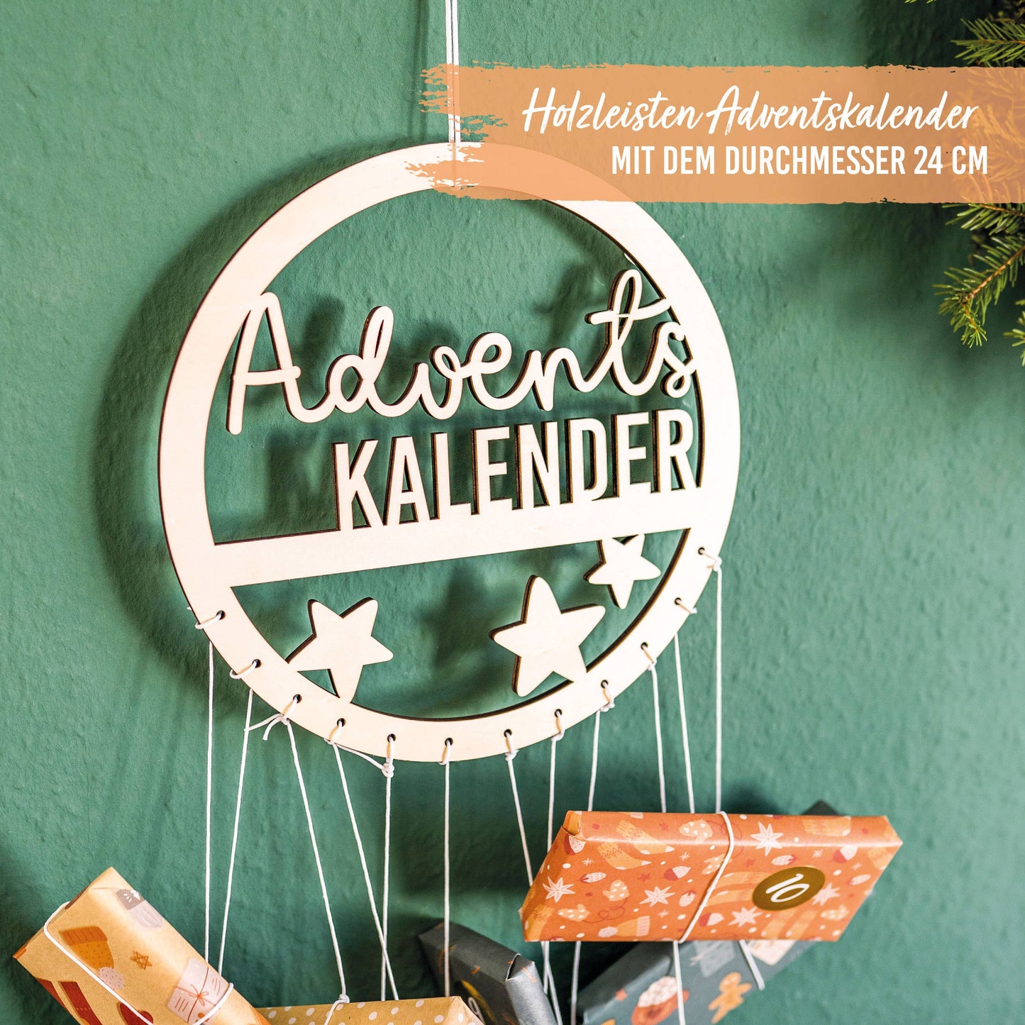 Aufhängung aus Holz Adventskalender-