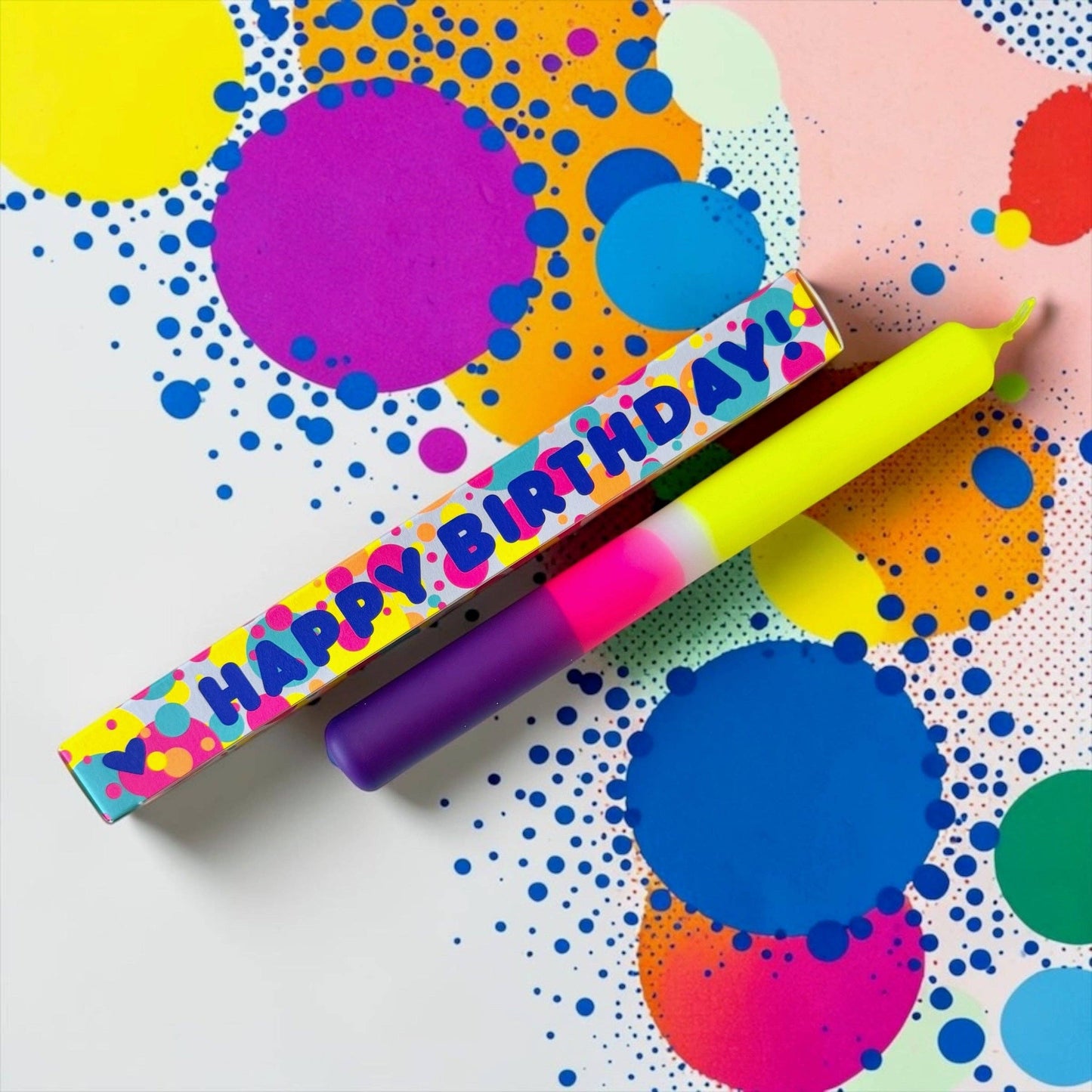 Statement Kerze 'HAPPY BIRTHDAY' blau
