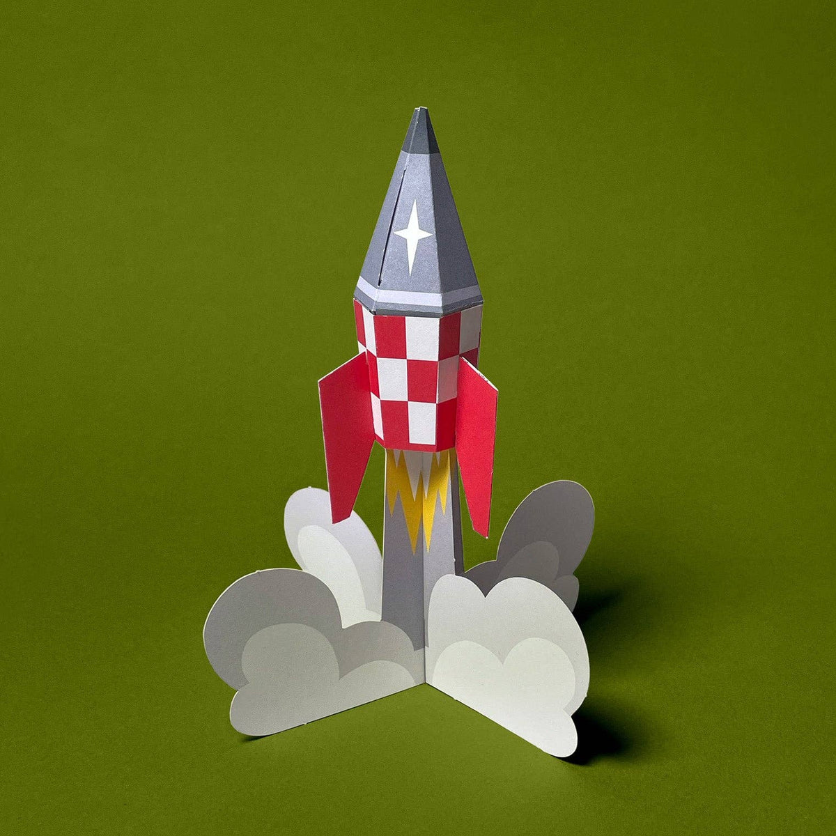 Minikarte 'Retro Rakete' 2in1 Karte & Geschenk in einem