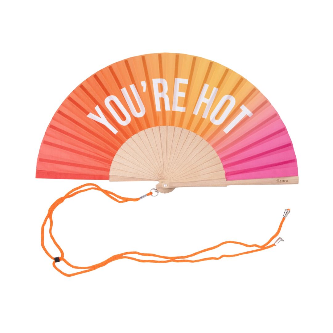 Damen Fächer 'YOU'RE HOT' mit Farbverlauf