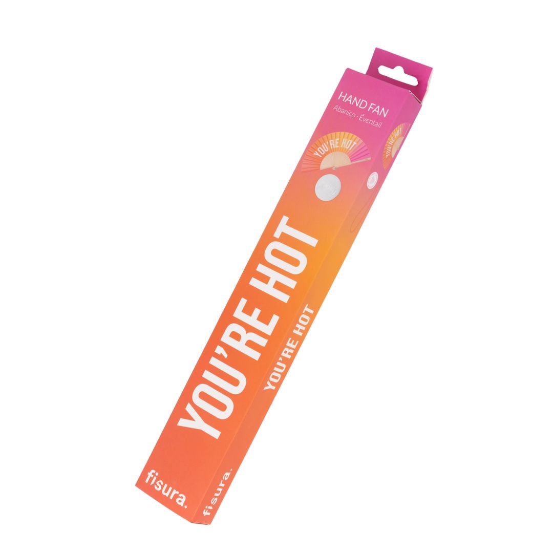 Damen Fächer 'YOU'RE HOT' mit Farbverlauf