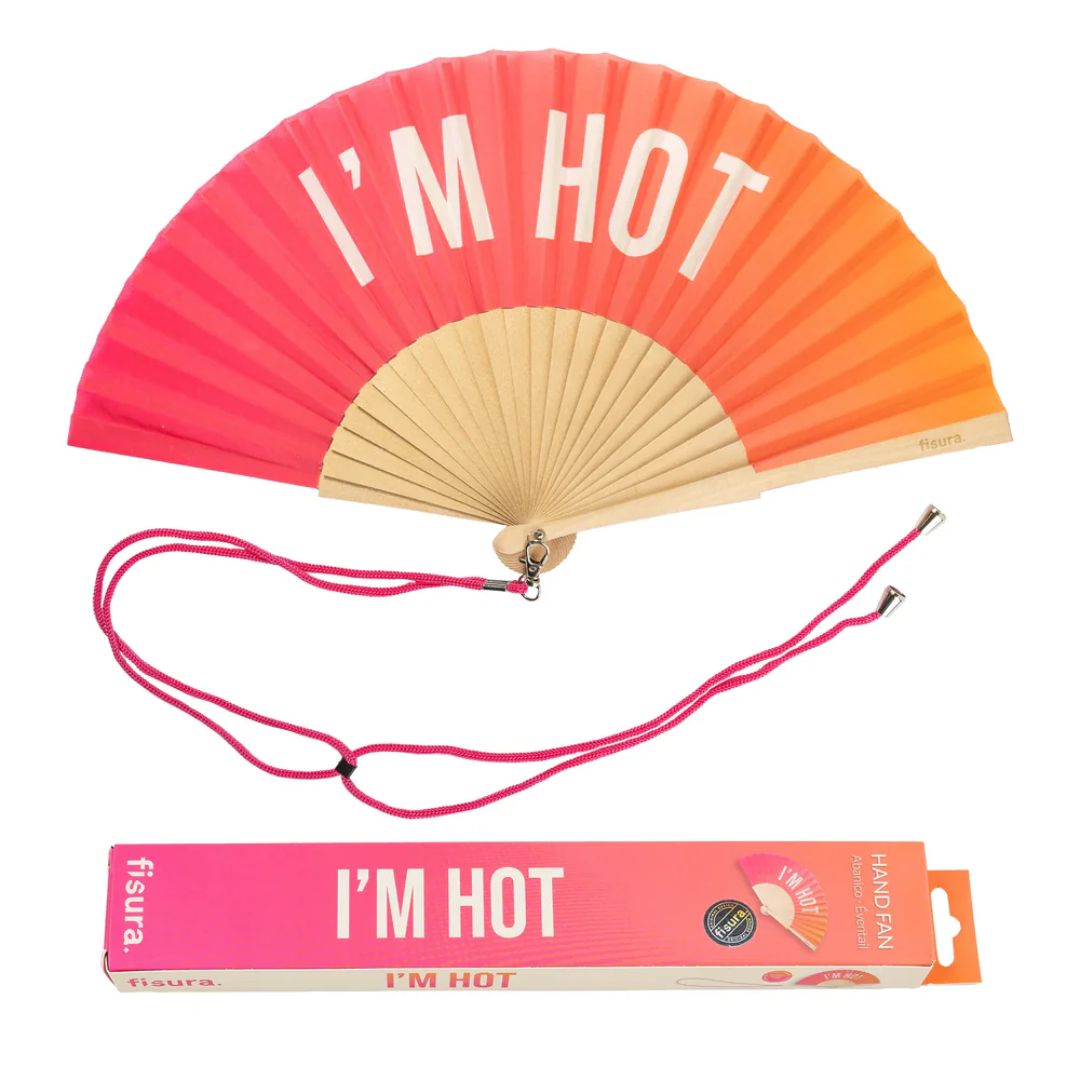 Damen Fächer 'I'M HOT' mit Farbverlauf rot/orange