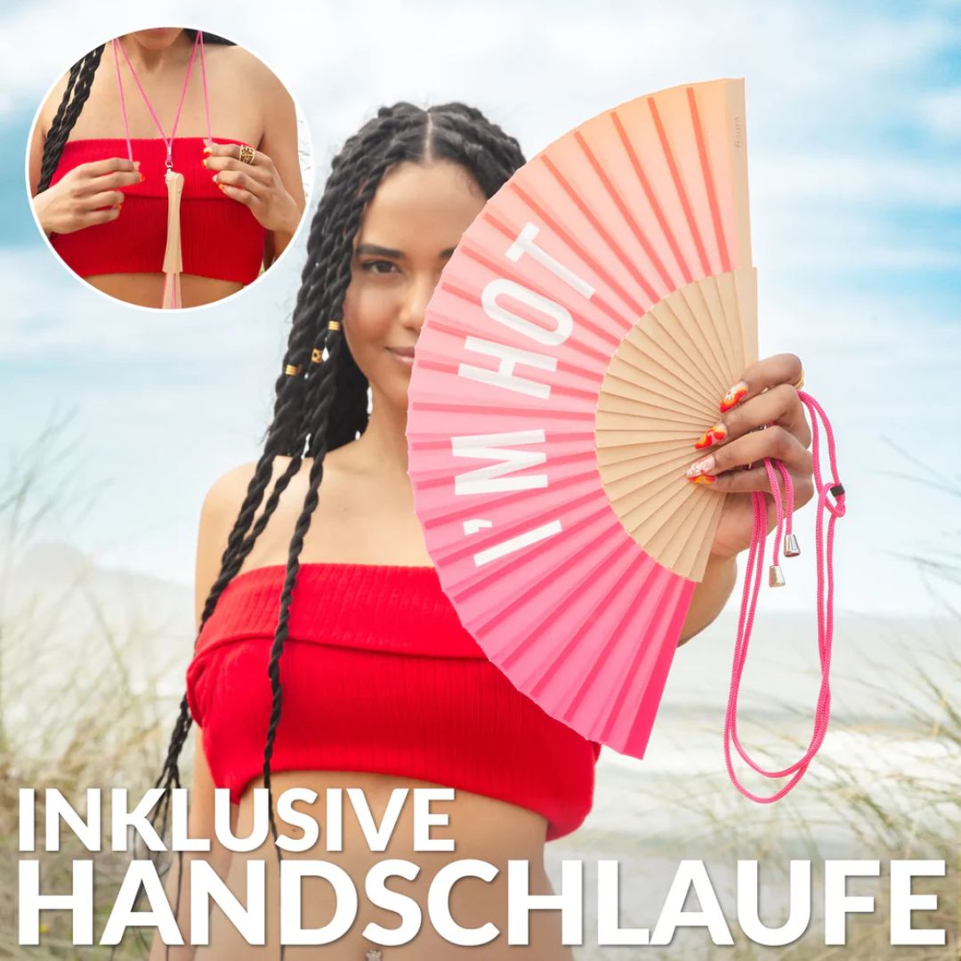 Damen Fächer 'I'M HOT' mit Farbverlauf rot/orange