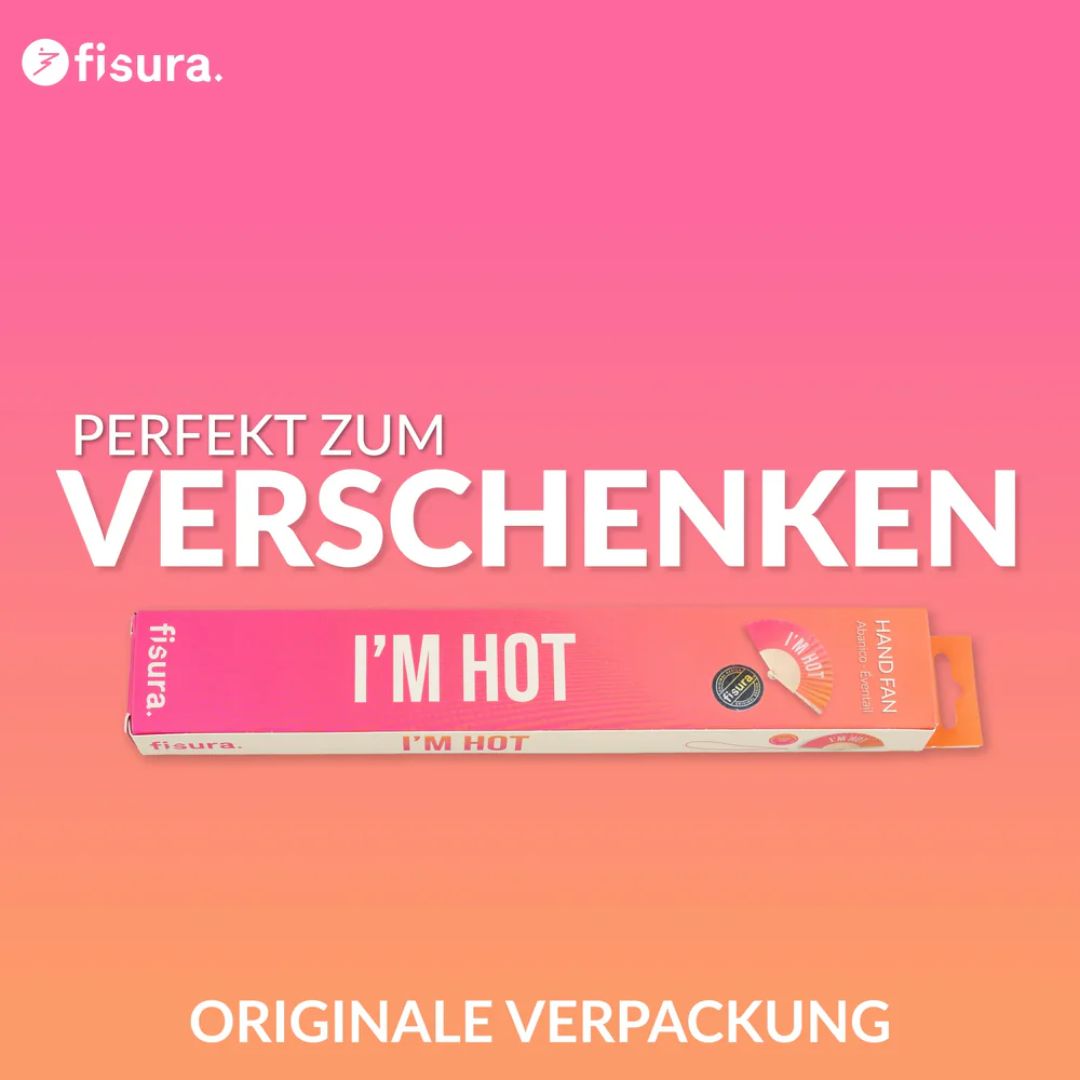 Damen Fächer 'I'M HOT' mit Farbverlauf rot/orange