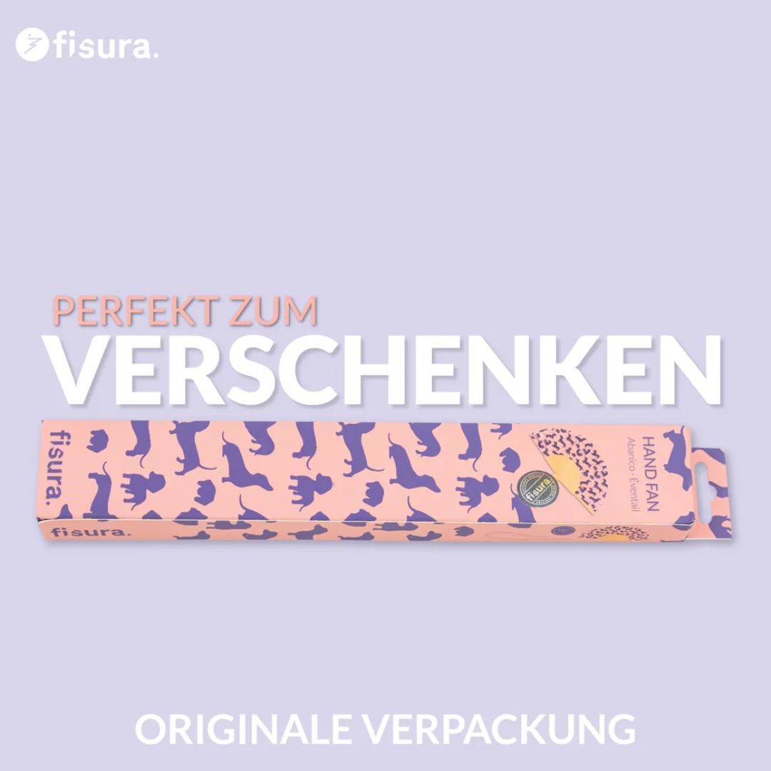 Damen Fächer 'Dackel' rosa/blau