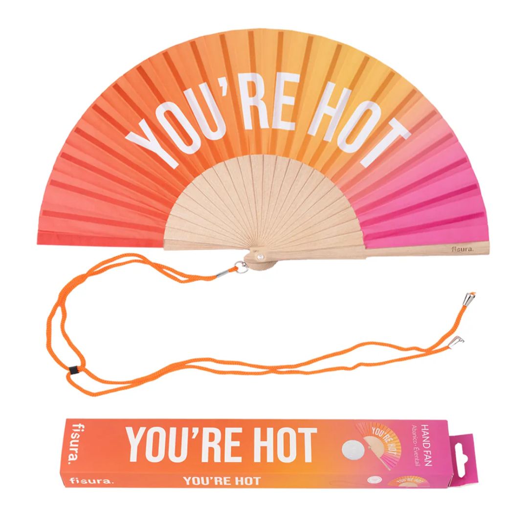 Damen Fächer 'YOU'RE HOT' mit Farbverlauf