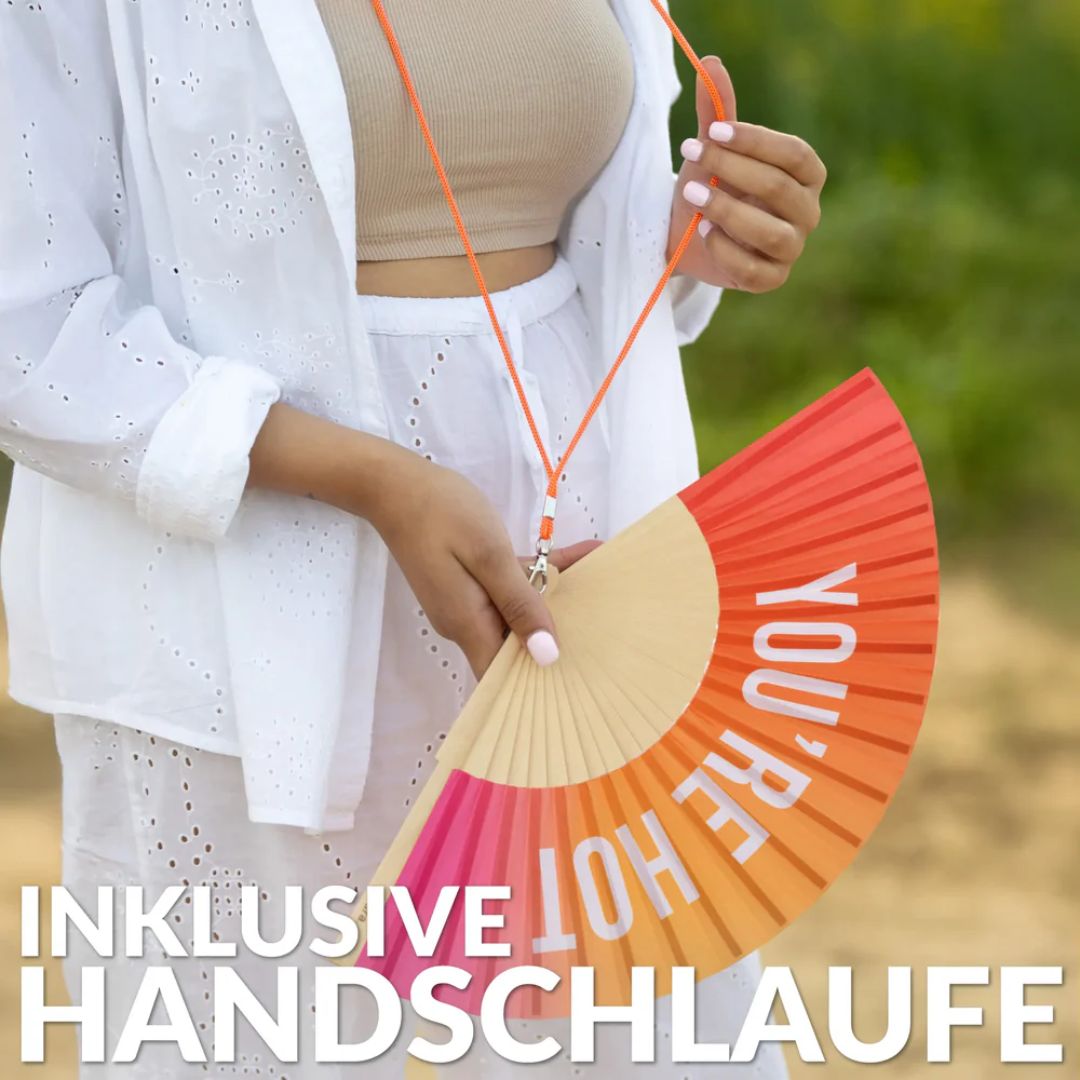 Damen Fächer 'YOU'RE HOT' mit Farbverlauf