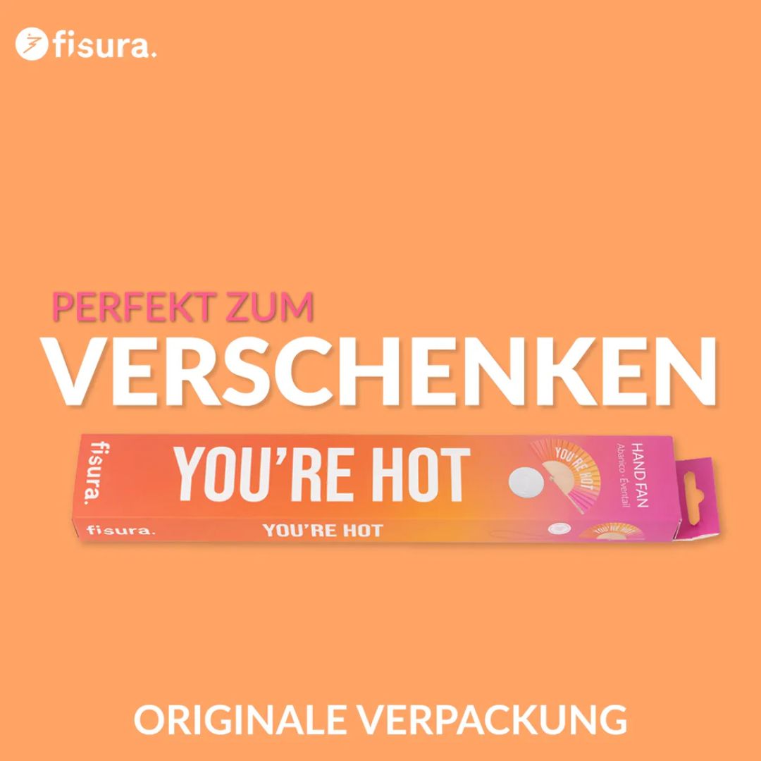 Damen Fächer 'YOU'RE HOT' mit Farbverlauf