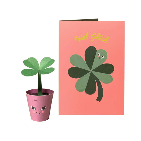 Minikarte 'Glücksklee' 2in1 Karte & Geschenk in einem