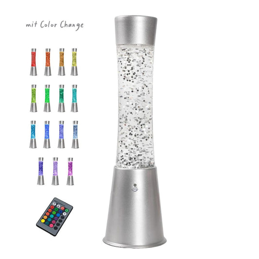 Glitzerlampe mit fernsteuerbarer Farbwechsel-Beleuchtung