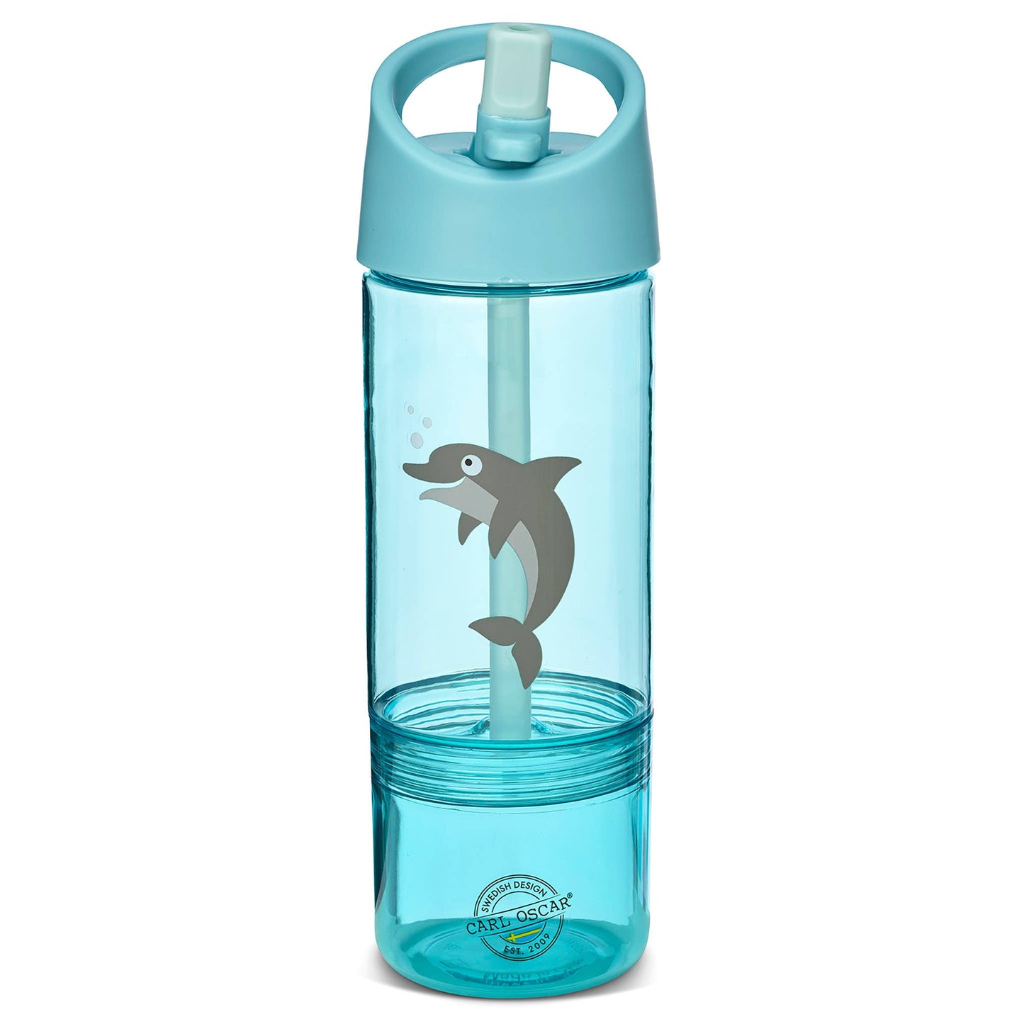 Wasserflasche 2 in 1 mit abnehmbarem Bodenbecher blau