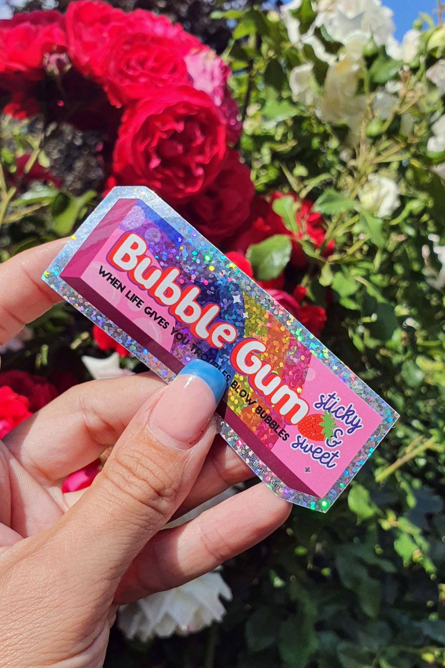 Glitzer-Aufkleber Bubblegum