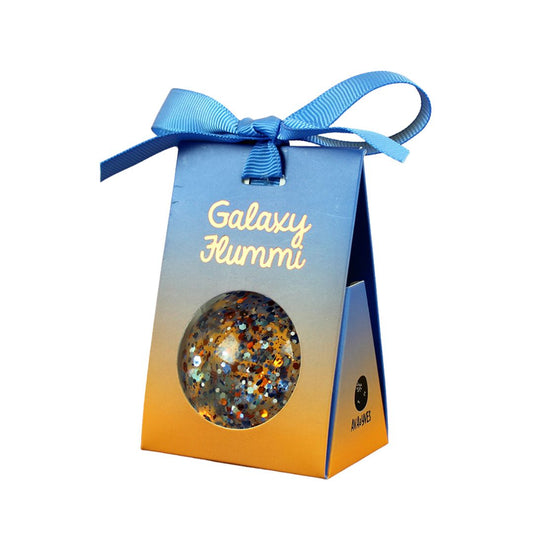 Flummiball mit Konfetti 'Galaxy' blau