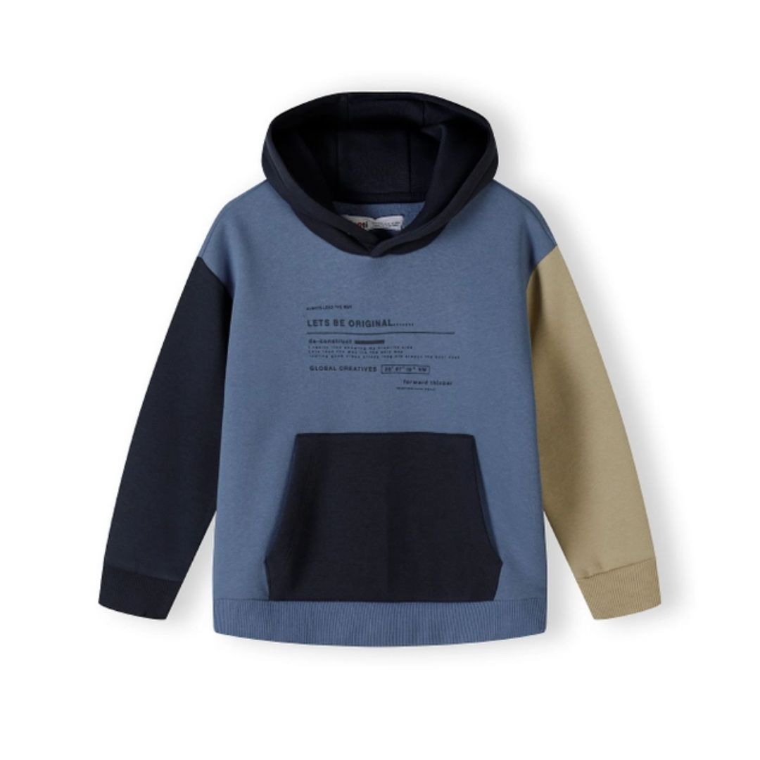 Kapuzensweatshirt mit Farbblock-Design blau