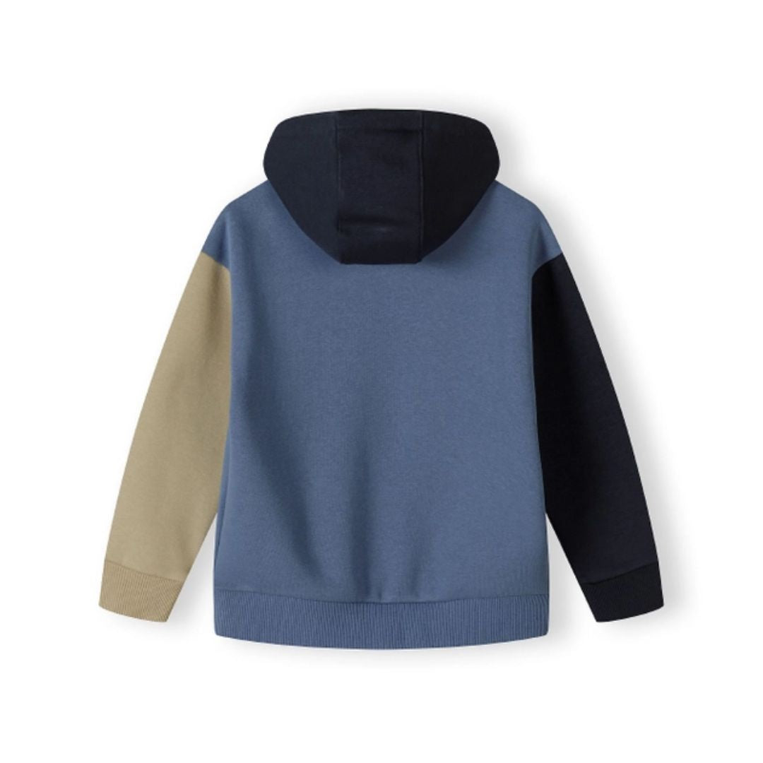 Kapuzensweatshirt mit Farbblock-Design blau