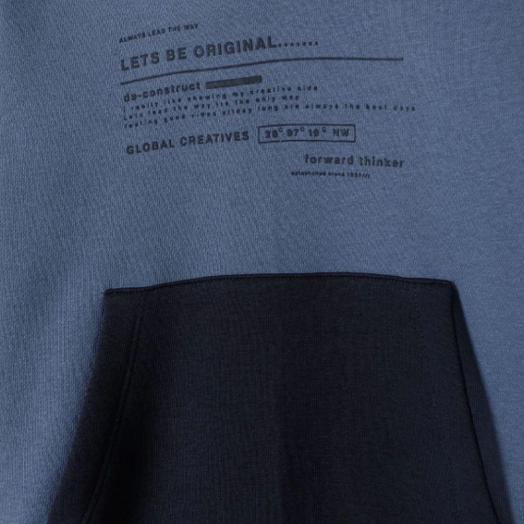 Kapuzensweatshirt mit Farbblock-Design blau