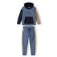 Kapuzensweatshirt mit Farbblock-Design blau