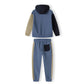 Kapuzensweatshirt mit Farbblock-Design blau