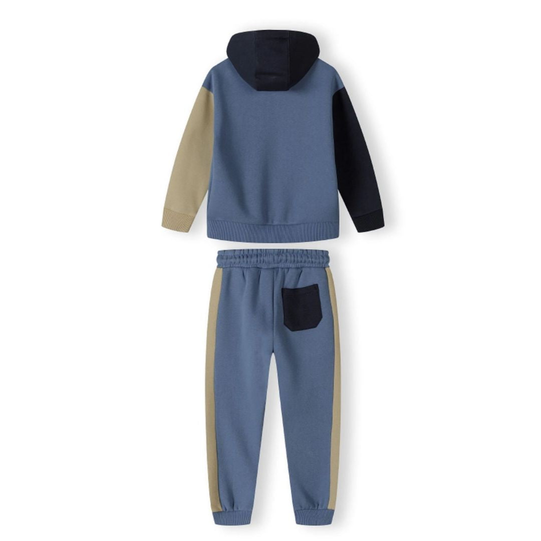 Kapuzensweatshirt mit Farbblock-Design blau