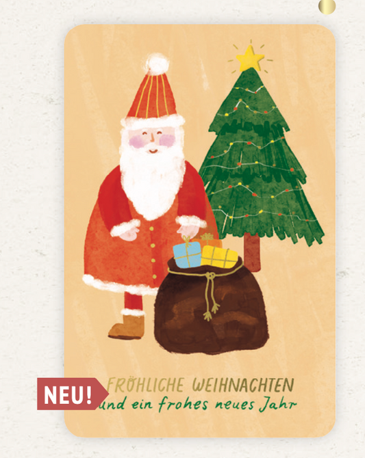 Postkarte Kind Mind 'Fröhliche Weihnachten und ein frohes neues Jahr'