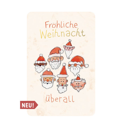 Postkarte Kind Mind 'Fröhliche Weihnacht überall'