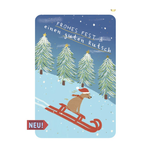 Postkarte Kind Mind 'Frohes Fest und einen guten Rutsch'