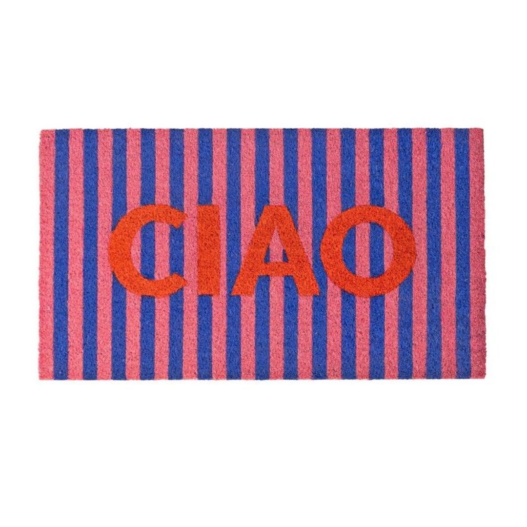 Türmatte ‘CIAO' rot/blau gestreift