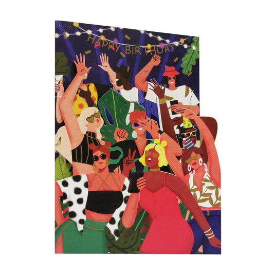 Original Papierschnittkarte 'Party'