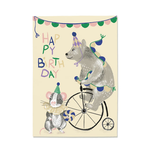 Postkarte 'Fahrrad-Bär'