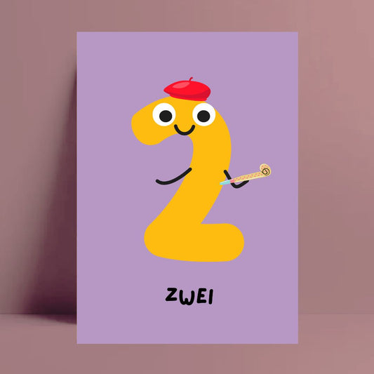 Studio Olala | Geburtstagskarte 'Zahl 2'