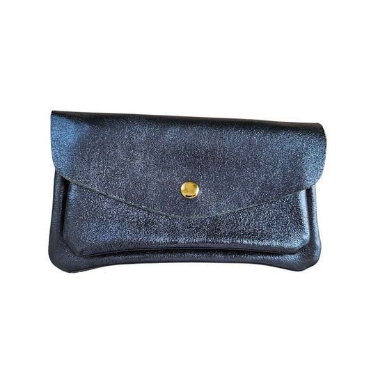 Damen Brieftasche aus Leder marine blau