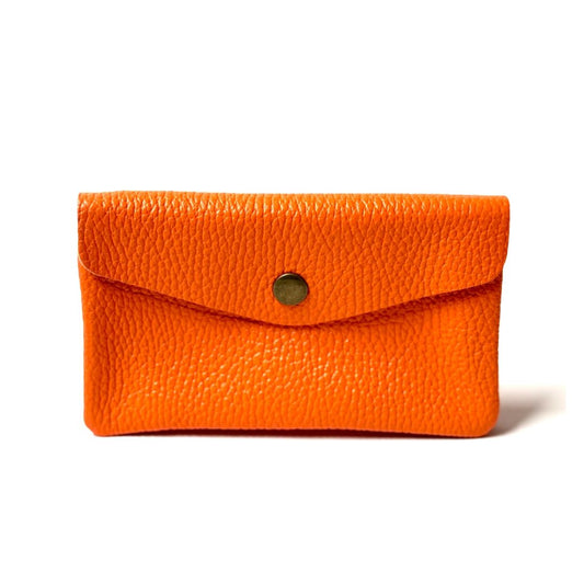 Damen Geldbörse aus Leder groß orange