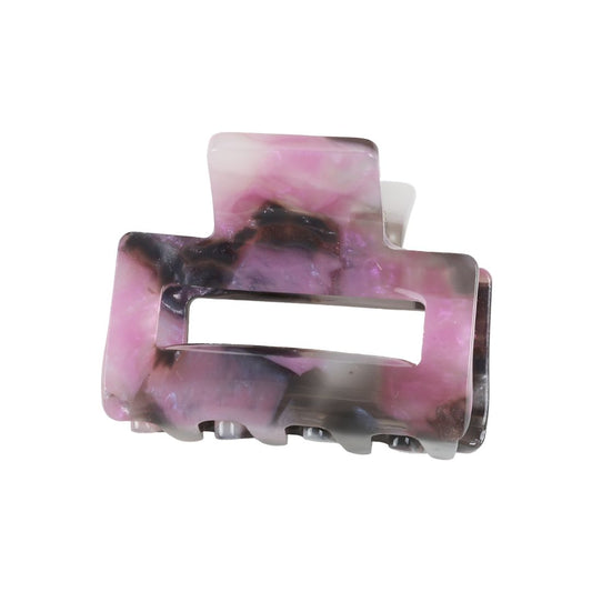 Gemusterte Minihaarklammer rosa/grau
