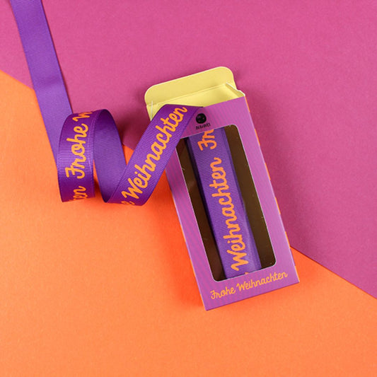 Geschenkband-Set „Frohe Weihnachten“ lila/orange