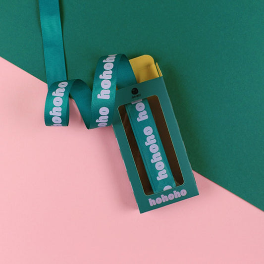 Geschenkband-Set „hohoho“ petrol/flieder